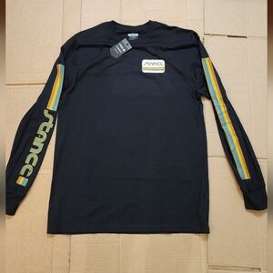 Stance Black Long Sleeve Shirt with Yellow and Blue Stripes
